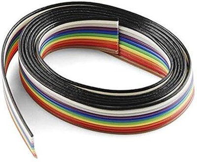 OPULENTSD 5 meter Core Rainbow Color Flat Ribbon Wire Electronic Components Electronic Hobby Kit