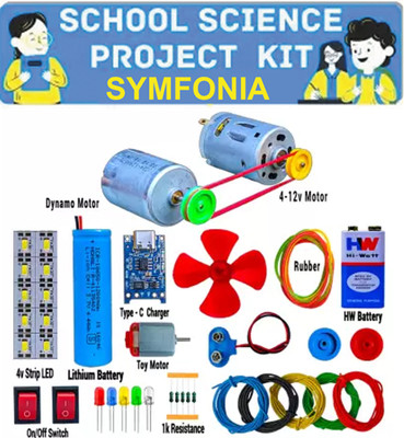 SYMFONIA DC Motor & Other Experimental Electronic Kit For DIY Science Project(49 Items) Electronic Components Electronic Hobby Kit