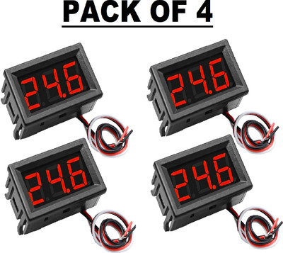 3REE PACK OF 4 DC 100V Mini Voltmeter Red LED 3-Wire Display Panel Electronic Components Electronic Hobby Kit