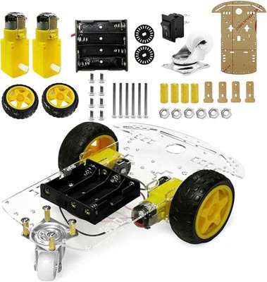 SG Flash SG Robot Car Chassis Kit with Motors, Speed Encoder and Battery Box for DIY Electronic Components Electronic Hobby Kit