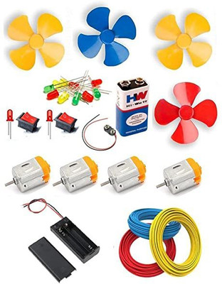 TZZOT Science Project Kit Dc Motor Propeller / Fan / 9v Battery/ 2 AA Battery Holder Educational Electronic Hobby Kit