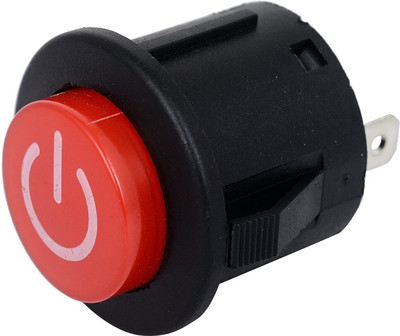 SYMFONIA AD2212 Round Push Button Kids Electric Car, E-Bike Starter On Off Power Switch Suitable for 6v and 12v 10A/250V AC 20A/12V DC Electronic Components Electronic Hobby Kit