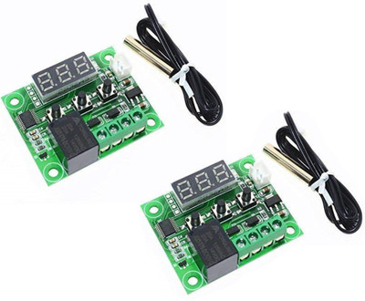 Roboway 2PCS W1209 12V DC Digital Temperature Controller Board Micro Digital Thermostat Electronic Components Electronic Hobby Kit