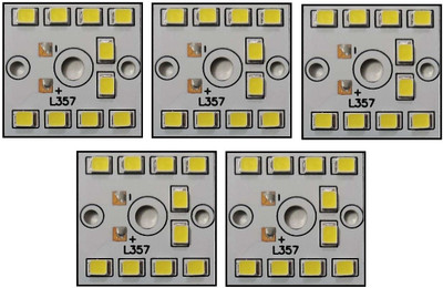 HouseOfCommon 5 Pcs 9 Watt MCPCB LED Bulb Raw Material CoolDay WHITE Color Light Electronic Hobby Kit
