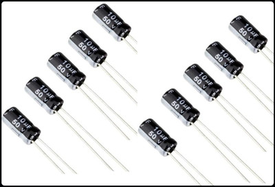 R&D A-10uF/50V Electrolytic Capacitor - Pack Of 10 Electronic Components Electronic Hobby Kit