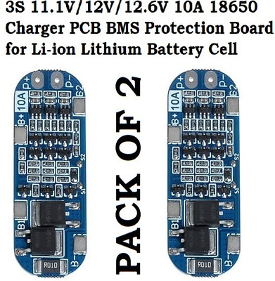 3REE PACK OF 2 3S 11.1V/12V/12.6V 10A 18650 Charger PCB BMS Protection Board Electronic Components Electronic Hobby Kit