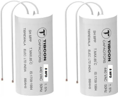 M&M HARIS 8 MFD 440V TIBCON Capacitor for Motor & Fan Motors ( Pack of 2 ) Motor Control Electronic Hobby Kit