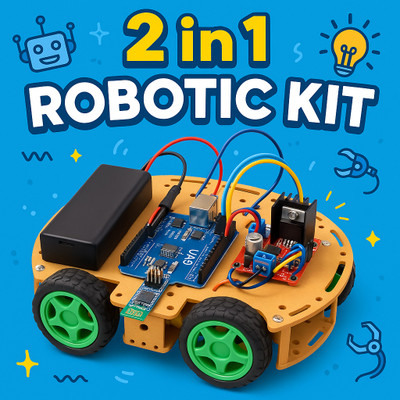 Techknights 4WD Bluetooth Controlled Robotic Kit Educational Electronic Hobby Kit