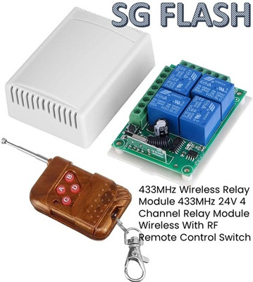 SG Flash 433MHz 24V 4 Channel Relay Module Wireless with RF Remote Control Switch Micro Controller Board Electronic Hobby Kit