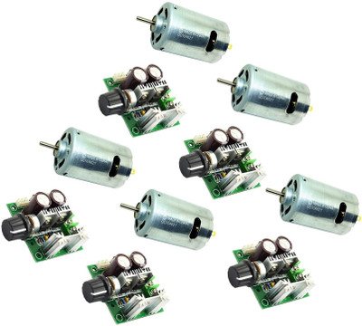 INVENTO 5Pcs RS-545 SH DC Motor 6V - 24V 12V DC 6800 RPM with 12V - 40V 10A PWM DC Motor Automotive Electronic Hobby Kit
