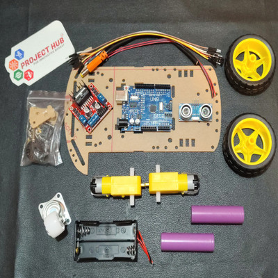 PROJECT HUB - FOR INNOVATIVE BHARAT Obstacle Avoider Robot Kit | Do-It-Yourself Educational STEM Kit Educational Electronic Hobby Kit