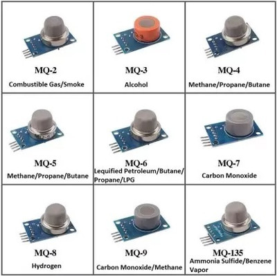 Tayal MQ-2 MQ-3 MQ-4 MQ-5 MQ-6 MQ-7 MQ-8 MQ-9 MQ-135 Gas Detection Alarm Sensor Electronic Components Electronic Hobby Kit