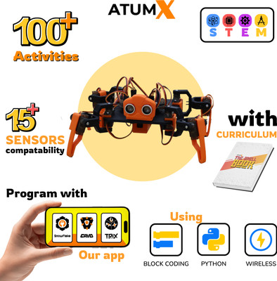 Atumx TriX - Robotic Spider Kit | DIY STEM kit | 3 in 1 robotics Kit | Robotics Educational Electronic Hobby Kit