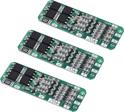 Robo Ocean BMS 3 Series 20A [Pack of 3] 18650 Lithium Battery Protection Board 11.1V 12V Electronic Components Electronic Hobby Kit