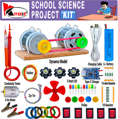 KLVXKEN DC Motor Made Electricity Generating Machine & Other Experiment (72 items) Motor Control Electronic Hobby Kit
