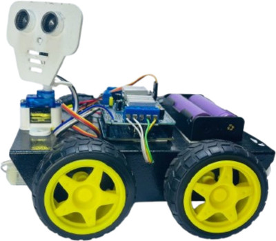 Mechanic37 Obstacle Avoiding Robot 4 Wheeler For Science Exhibition With Report Educational Electronic Hobby Kit