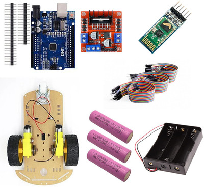 Electrobot DIY Smart Robot Car with Arduino Uno, HC-05 Bluetooth, L298N Motor Driver Educational Electronic Hobby Kit