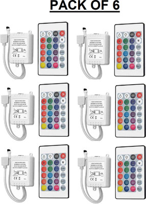 EASTRA PACK OF 6 24 Keys RGB IR Wireless Remote Controller Power Supply Electronic Hobby Kit
