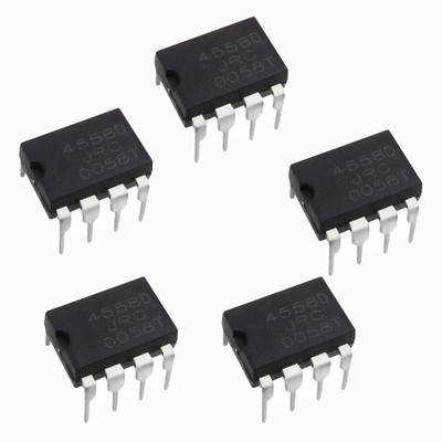 HouseOfCommon Combo of 5, IC 4558 Dual Audio Op Amp Electronic Components Electronic Hobby Kit