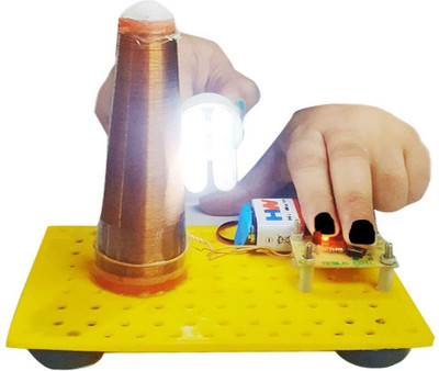 MELODY's Tesla Coil Working Model with CFL Light Physics Project for Student Alternative Energy Electronic Hobby Kit