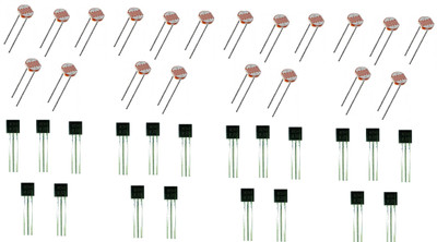 Wetrix (40 Pieces) 20 Pieces Each of LDR Resistor & BC547 Transistor Electronic Components Electronic Hobby Kit