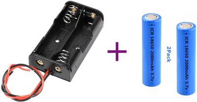 STEMFUSION 2 Cell 3.7V 18650 Battery Holder with 2 pieces 3.7V 18650 Rechargeable Battery Electronic Components Electronic Hobby Kit