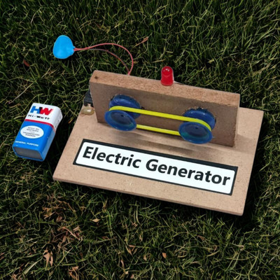 ERHIndia DC Electric Generator Working Model Project for School Experiments Kids Educational Electronic Hobby Kit