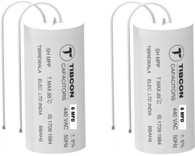 Spinxx 6 MFD 440V TIBCON Capacitor for Motor & Fan Motors ( Pack of 2 ) Motor Control Electronic Hobby Kit