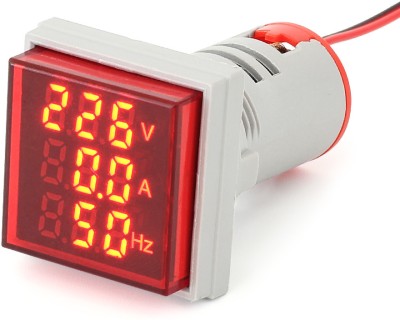 electrolight RED AC 60-500V 0-100A 20-75Hz LED Digital AC Voltmeter Ammeter Signal Lights 220V Voltage Current Hz Meter Volt Amp Tester Detector Voltmeter(Digital)