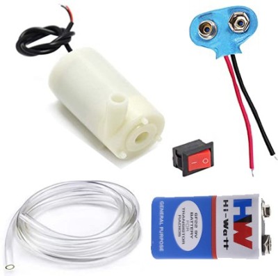 TZZOT Science Project Kit Dc Mini Water Pump With Pipe / 9v Battery for Students /Kids Educational Electronic Hobby Kit