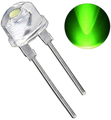 Steko (100 Pieces) 0.5 Watt Super Bright (GREEN) Transparent LED Lamp 8mm 3V DC Electronic Components Electronic Hobby Kit