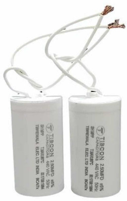 Spinxx 2.5 MFD TIBCON Capacitor for Ceiling Fan & Mini Cooler Motor ( Pack of 2 ) Motor Control Electronic Hobby Kit