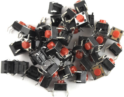 SAMAES 50 pics 4 Pin 6x6x5mm Micro Push Button Switch, 5mm Base to Head Height Electronic Components Electronic Hobby Kit