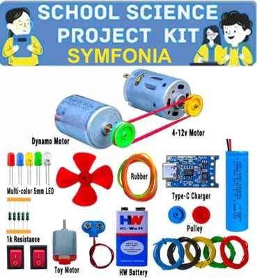 SYMFONIA All In One Pack DC Motor Science Project Kit For School Student (34 items) Electronic Components Electronic Hobby Kit