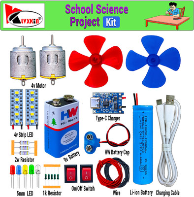 KLVXKEN All Necessary Basic Electric Science Project Kit For School Student (46 Items) Electronic Components Electronic Hobby Kit