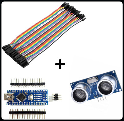 randd A-Nano board + Ultrasonic Sensor+Female to female Jumper wire combo Electronic Components Electronic Hobby Kit