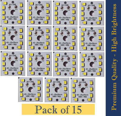 HouseOfCommon High Brightness (Pack of 15) 9w MCPCB Led Raw Material For Led Bulb Light Electronic Components Electronic Hobby Kit