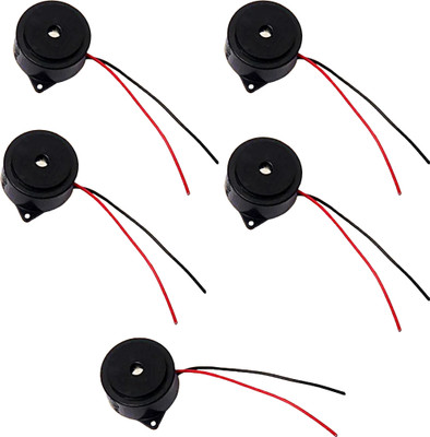 Electronics Crafts Big Buzzer 3-12 Volt DC Volt with Wire Small Enclosed 95DB (pack of 5) Electronic Components Electronic Hobby Kit