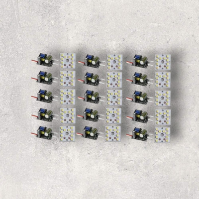 Asha Enterprises (PACK 15 MCPCB WITH DRIVER)Raw Material for led with 9W,WHITE Led_3 Light Electronic Hobby Kit