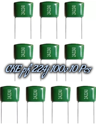 CKE 0.22uf (224J/100V) 2A Polyester Capacitor of Indian Capacitor (Pack of 10) Pcs Electronic Components Electronic Hobby Kit