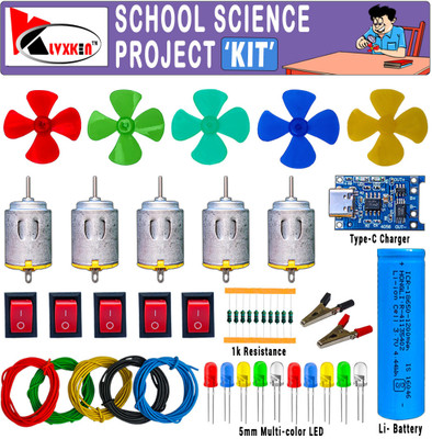 KLVXKEN DC Motor, 3.7v Li-ion Battery & Other Experimental Science Project Kit(44items) Electronic Components Electronic Hobby Kit