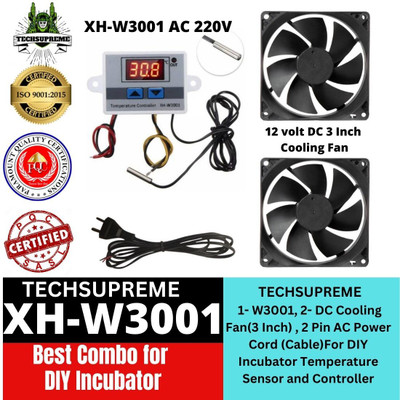 TechSupreme W3001 Cooling Fan AC Power Cord (Cable) For Diy Incubator 1F Temperature Sensor and Controller Electronic Hobby Kit