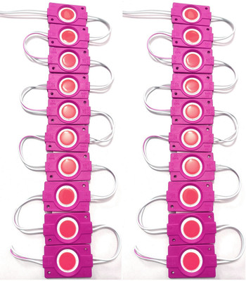 Wizzo 20 Pieces {PINK} DC 12V 2.4 Watt DC Coin LED Module Light Strip Decoration Light Electronic Hobby Kit