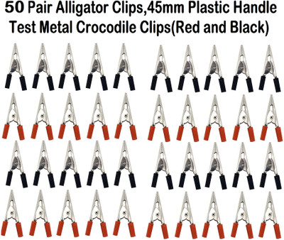SG Flash 50 pair Crocodile Clips Plastic Handle Cable Lead Testing Metal Alligator Clips Electronic Components Electronic Hobby Kit
