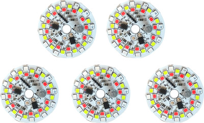 Wetrix (5 Pieces) 7 Color Auto Changing 9W DOB MCPCB Led Bulb Raw Material B22 Light Electronic Hobby Kit