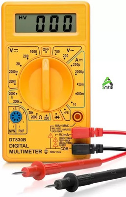 AMTIX DT-830D LCD Disply Digital Multi-meter Digital Multimeter(Yellow 2000 Counts)