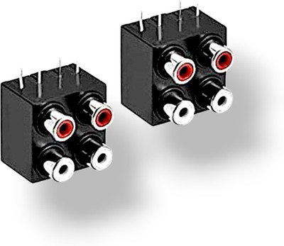 AVISRI (PACK OF 2 )4‑Way RCA Female AV Jack Panel Electronic Components Electronic Hobby Kit