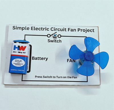 ERHIndia Simple Electric Circuit Dc Motor Fan Science Project Working Model Class 6 7 8(Multicolor)