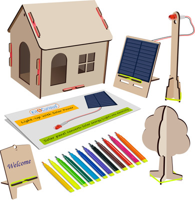 Electrobot Solar Powered Wooden House Activity Kit Solar and Fuel Cell Electronic Hobby Kit