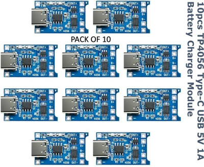 HouseOfCommon 10pc TP4056 Type-c USB 5V 1A 18650 Lithium Battery Charger Module Charging Board Electronic Components Electronic Hobby Kit